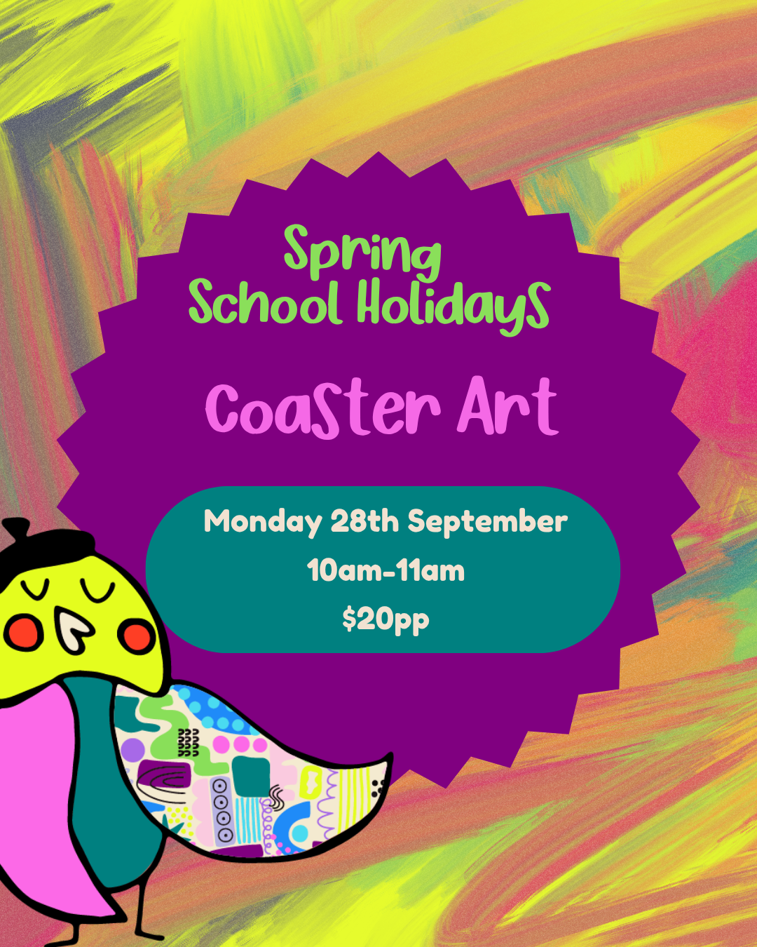 Monday 28th September| Coaster  Art| 10am-11am