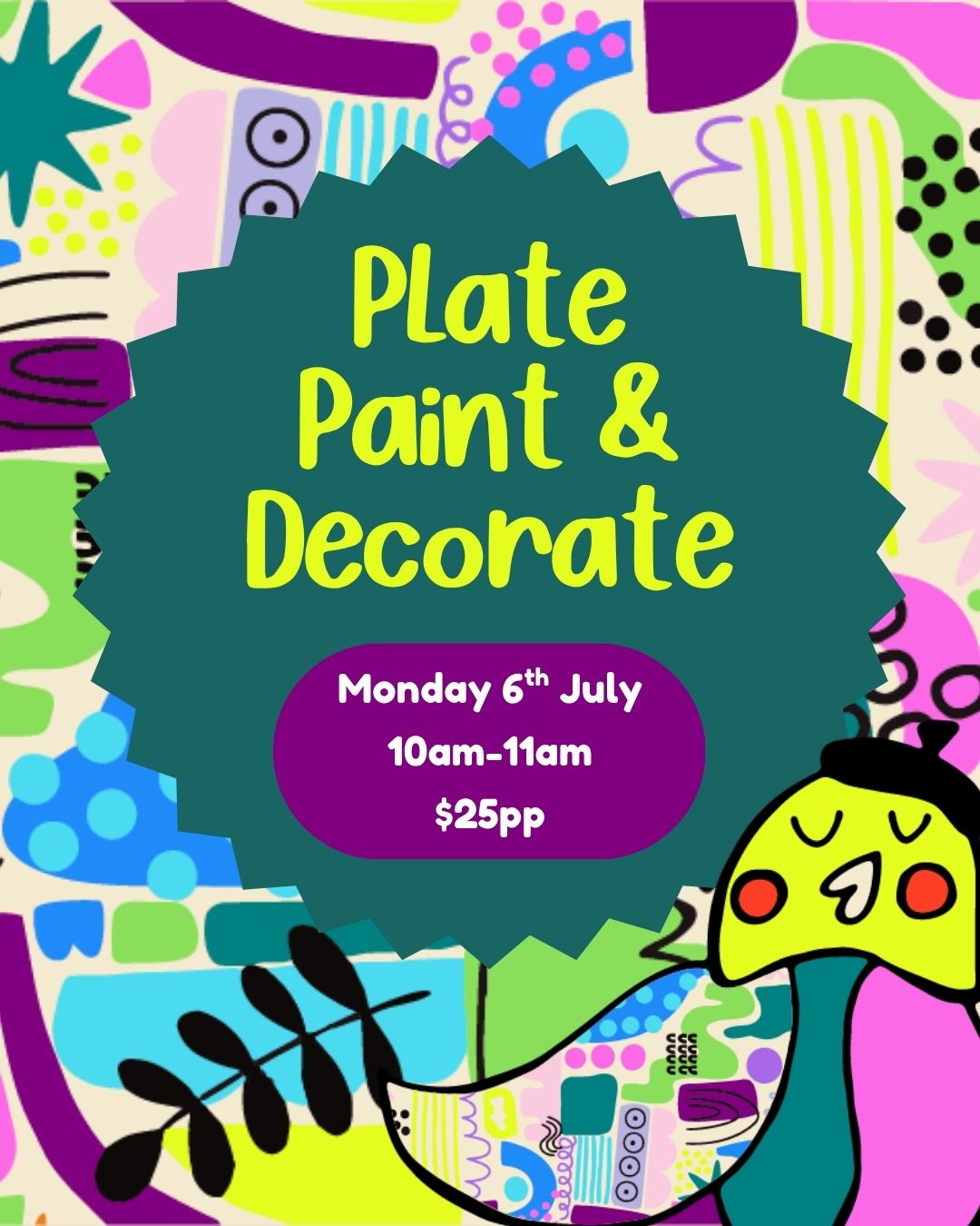 Monday 6th July| Plate Paint + Decorate| 10am-11am